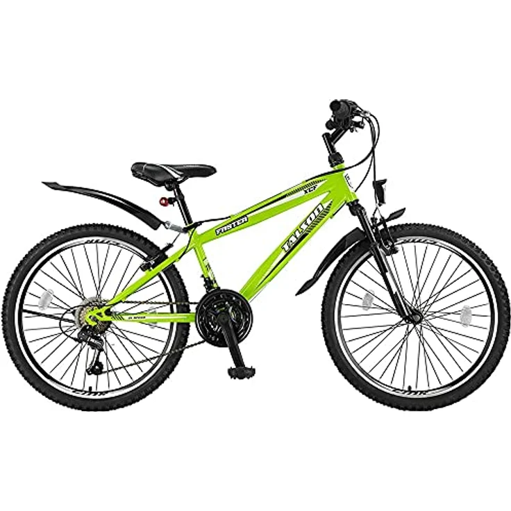 Talson 24 Zoll Mountainbike Fahrrad mit Gabelfederung & Beleuchtung 21-Gang Shimano FSTR Grün – Bild 5