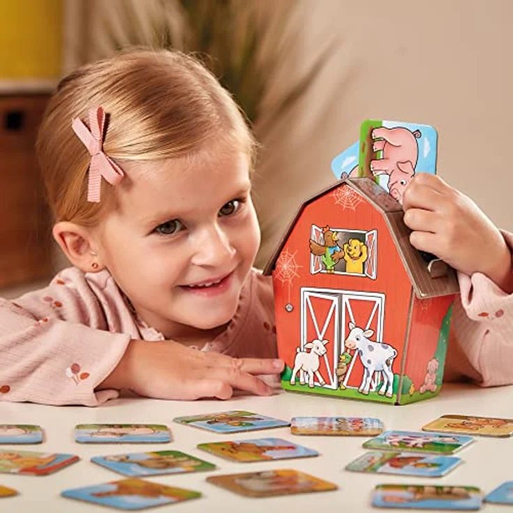 Orchard Farmyard Families, Zuordnungs- und Buchungsspiel mit 30 Karten und 3D-Scheune für Kinder ab 2 Jahren – Bild 8