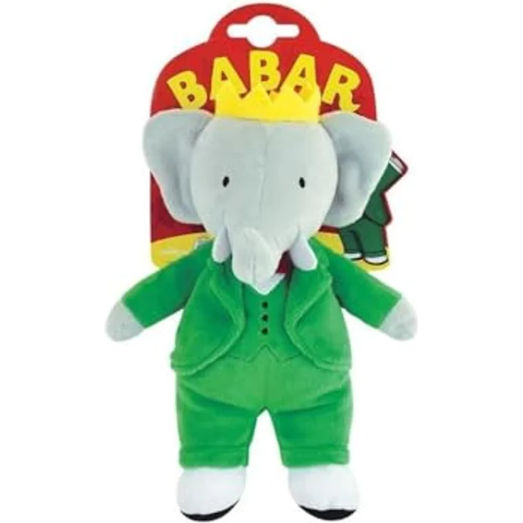 Jemini Babar Plüschtier Elefant, ca. 20 cm, aus weichem Polyester, grün, für Kinder ab Geburt, offizielles Lizenzprodukt – Bild 1