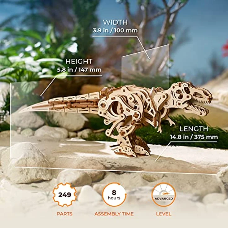 UGEARS Tyrannosaurus Rex - 3D Holzpuzzle für Erwachsene mit zweibeiniger Bewegung - Preisvergleich – Bild 3