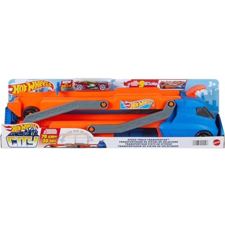 Mattel Hot Wheels Νταλικα - Pista Εκτοξευσης HYT83, Spielzeugauto mit Rennstrecke und Abschussvorrichtung für bis zu 9 Fahrzeuge im Maßstab 1:64 – Bild 6