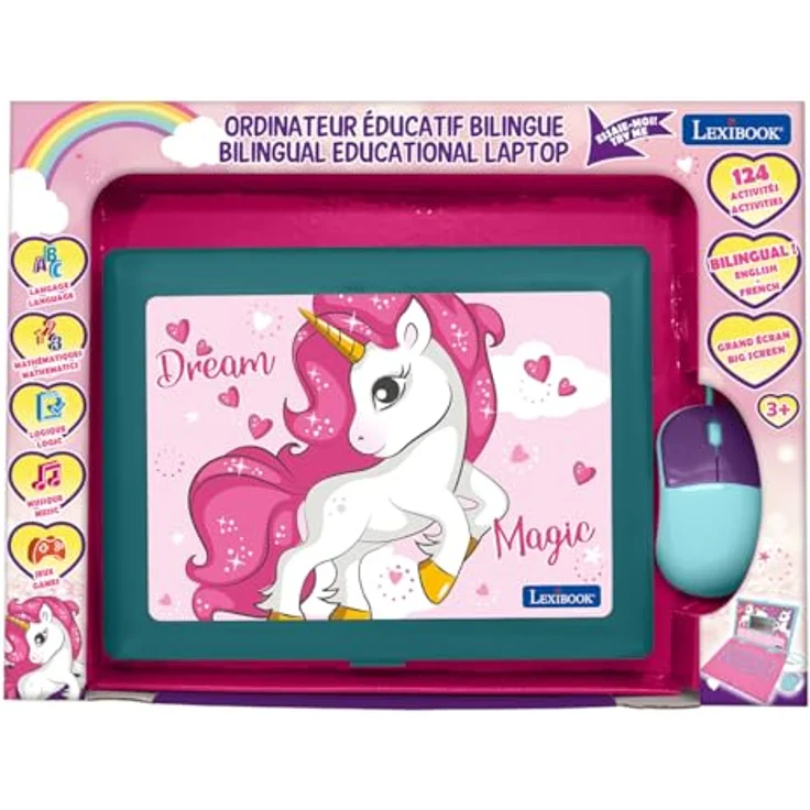 Lexibook Spielzeug-Computer, Lernspielzeug mit interaktiven Lernspielen, blau – Bild 4