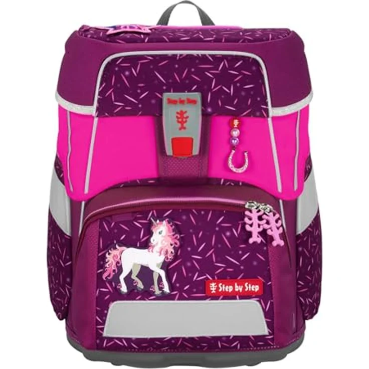 Step by Step Neon Pull-Over, Schulranzenüberzug in pink mit Reflektoren, passend für Space, Cloud, Giant & Basis, aus 100 % recyceltem Polyester für maximale Sichtbarkeit – Bild 2