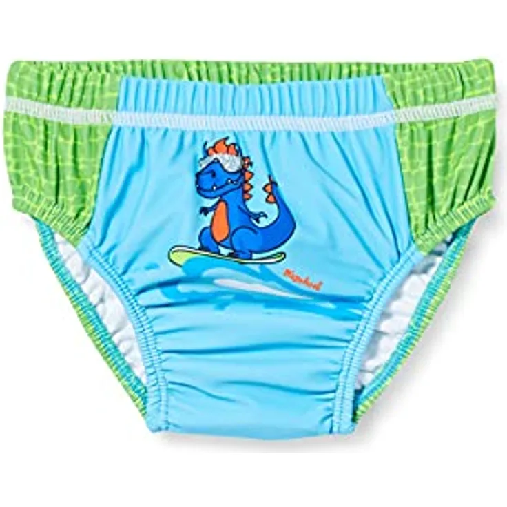Playshoes Unisex Baby UV-Schutz Badewindel Dino 461300, 791 - Blau/Grün, 74-80