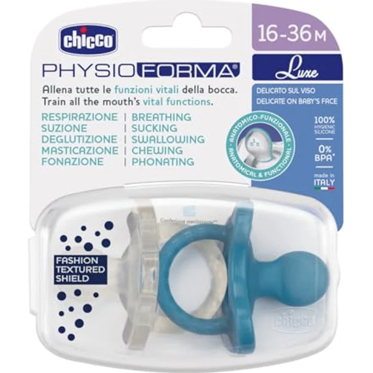 Chicco Physio Forma Luxe Schnuller, 2 Stück, fördert gesunde Zahnentwicklung, Grey/Mint, 16-36 Monate – Bild 5