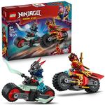 LEGO Ninjago 71838 - Kais Motorradrennen, actiongeladenes Spielset mit 2 Ninja-Bikes und 2 Minifiguren, rot