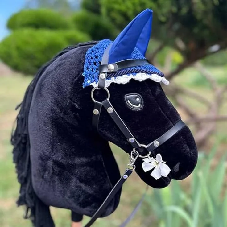 Hobby Horse Land Black Star A3, Steckenpferd mit Trense und Set Blau, langlebige Stoffe, für Kinder ab 5 Jahren – Bild 2