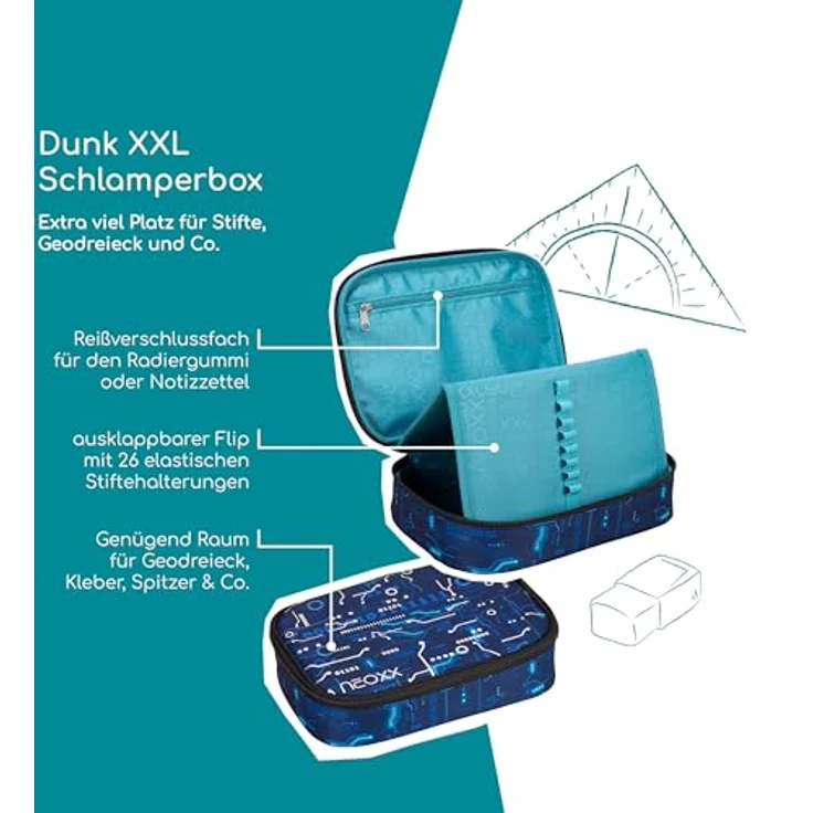 neoxx Schreibgeräteetui Schlamperbox, Dunk, Next Level - mit recyceltem Innenfutter aus PET-Flaschen – Bild 2