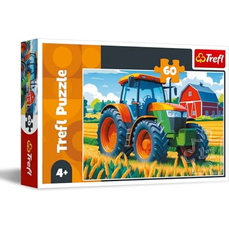 Trefl Landwirtschaftsfahrzeug Puzzle 60 Teile, bunt, kreatives Spielzeug für Kinder ab 4 Jahren, Schult Konzentration und Phantasie