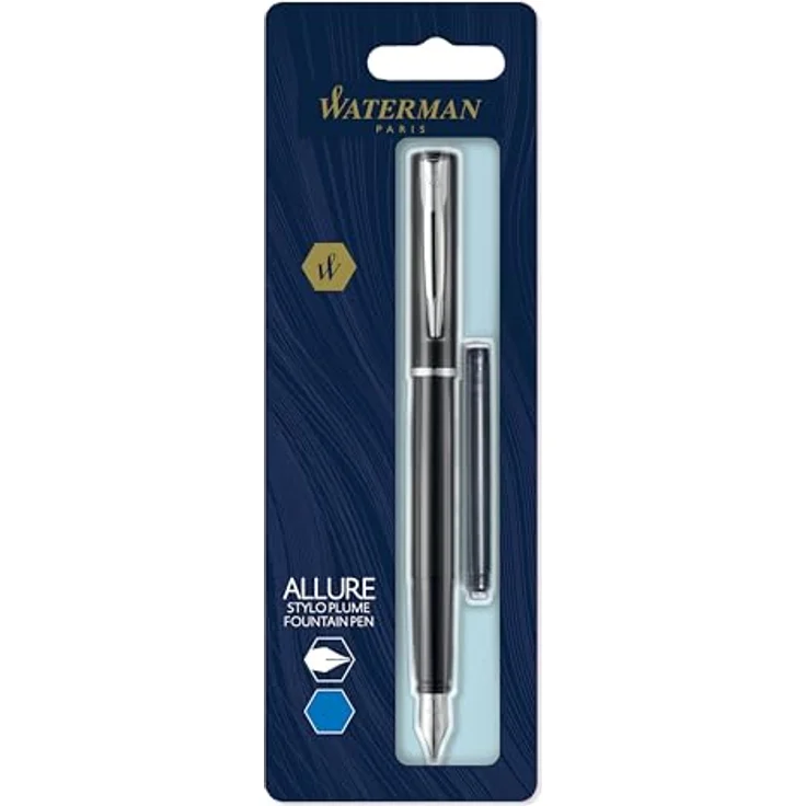 Waterman Füllfederhalter Allure C.C. F, modernes Design, schwarz, leicht fließende Tinte – Bild 1