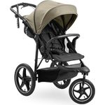 Hauck Kinderwagen Runner 3, Dreirad Buggy mit XL Lufträder, Federung, Handbremse, XL Sonnenverdeck (UPF 50+), Faltbar, Korb mit Deckel, Liegefunktion, Getränkehalter - Olive