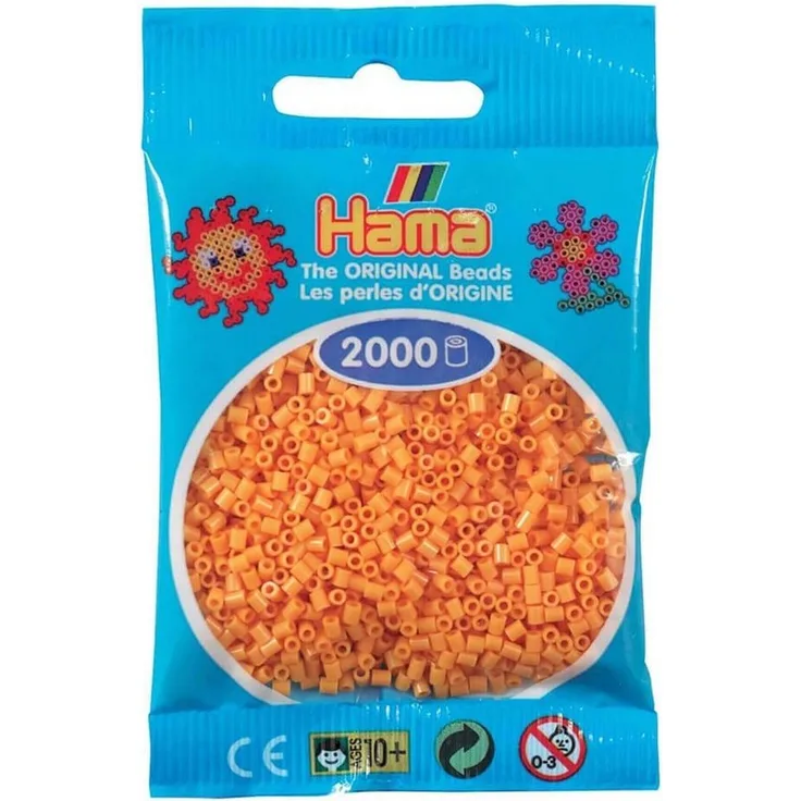 Hama Perlen Bügelperlen Hama Mini-Bügelperlen 2000 im Beutel Teddybären-braun, Kunststoff, Ø 3mm, 10 Jahre