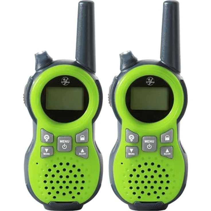 Haba Walkie Talkie Terra Kids, Walkie Talkie mit LED-Lampe, 5 km Reichweite, 8 Kanäle, abnehmbarer Gürtelclip – Bild 1