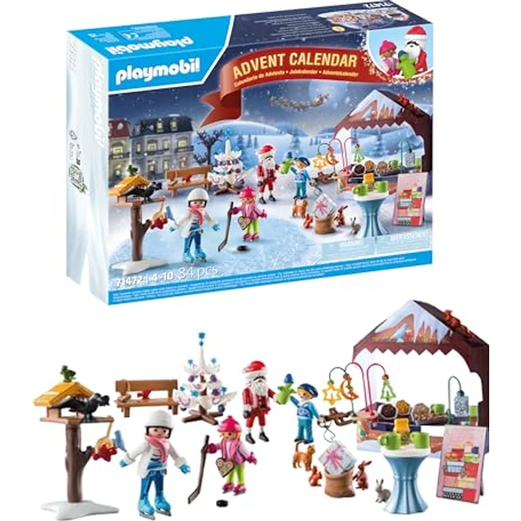 PLAYMOBIL 71472 Adventskalender: Ausflug auf den Weihnachtsmarkt, 24 Überraschungen, Mehrfarbig – Bild 1