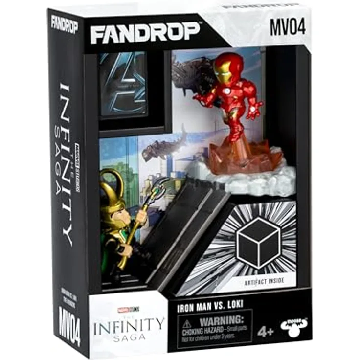 Fandrop MV04 - Marvel Studios' The Avengers - Iron Man VS. Loki Diorama mit einzigartigen Artefakten und detailliertem Szenenmarker, 4 zum Sammeln