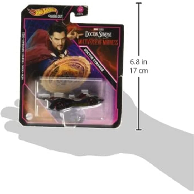 Hot Wheels Doctor Strange HHB93, Spielzeug-Rennwagen im Maßstab 1:64 aus Metall mit Real Riders-Reifen – Bild 3