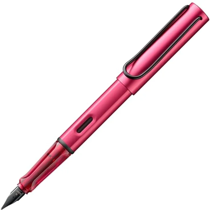 LAMY AL-star Füllfederhalter, ergonomisch mit Edelstahlfeder M, Farbe fiery, inkl. Tintenpatrone blau