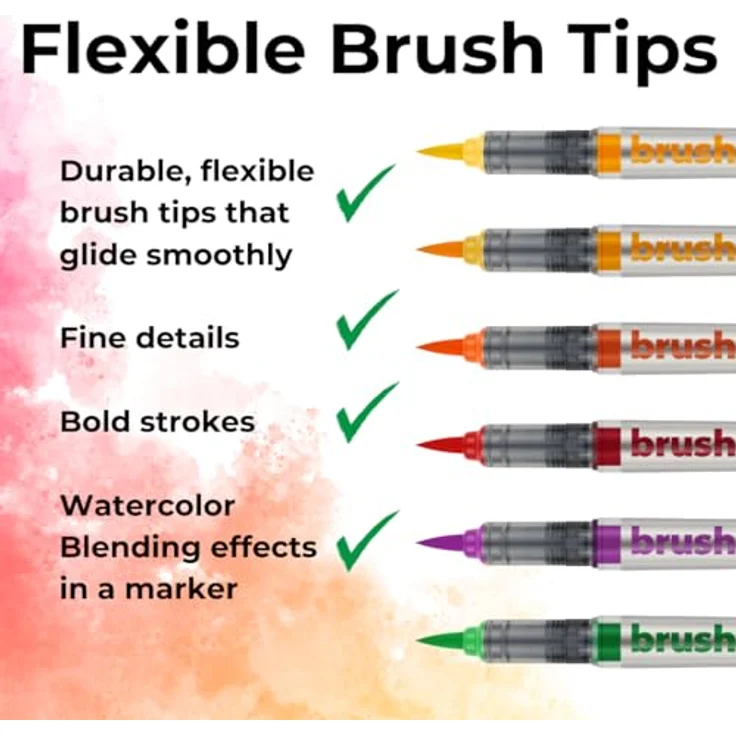 Karin Brushmarker PRO 12 Flower Colours Set, wasserbasierte Malfarben mit weicher Spitze zum Malen und Handlettern – Bild 5