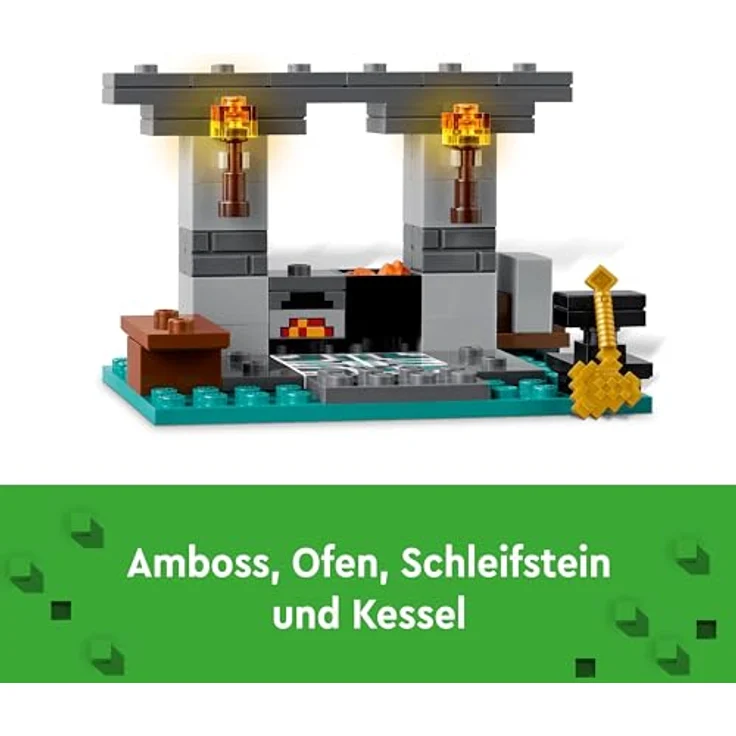 LEGO Minecraft Die Waffenkammer, Gaming-Set mit Heldenfiguren, Spielzeug-Waffen und Alex-Figur, Action-Spielzeug für Jungs und Mädchen, Geschenk für für Gamer und Kinder ab 7 Jahren 21252 – Bild 3