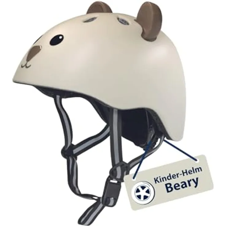 HUDORA Kinderhelm Beary - Bequemer XXS/XS Fahrradhelm mit Bären-Motiv - Hochwertiger Helm für Mädchen & Jungen - Ideal für Laufrad / Scooter & Fahrrad