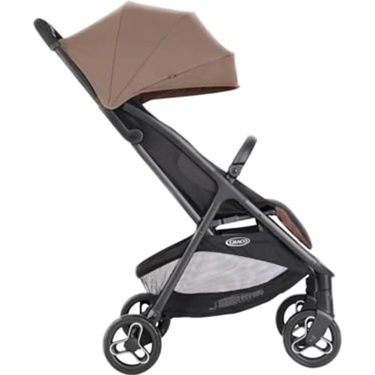 Graco Myavo™ Reisebuggy, ab Geburt bis 4 Jahre, leicht, schnell zusammenklappbar, freistehend zusammengeklappt, großer Staukorb, inkl. Regenverdeck, braun, Fossil – Bild 3
