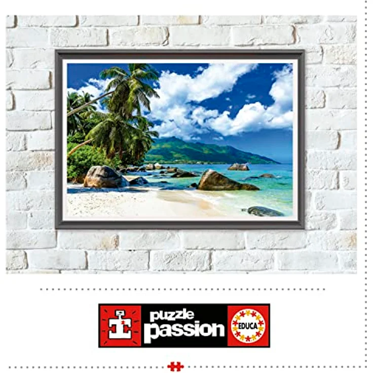 Educa 1500 Teile Puzzle "Seychellen", Landschaftspuzzle mit Palmen, Meer und Strand, für Erwachsene und Kinder ab 14 Jahren – Bild 5