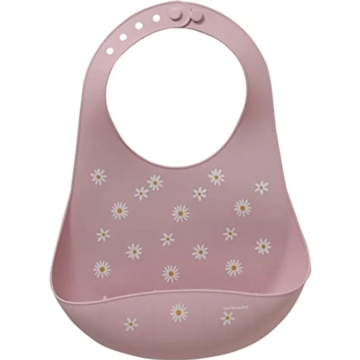 VERTBAUDET Baby Lätzchen mit Auffangschale, Silikon altrosa margeriten ONE SIZE