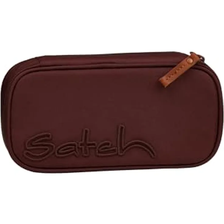 satch Schlamperbox extra groß inkl. Trennfach Reißverschlussfach Stiftehalter Geodreieck Sichtfenster für Stundenplan Nordic Ruby - Beere