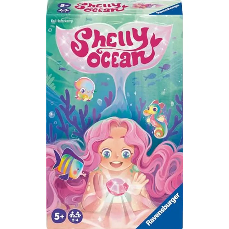 Ravensburger 23047 Shelly Ocean, Lauf- und Sammelspiel für Kinder ab 5 Jahren, Familienspiel mit glitzernden Edelsteinen