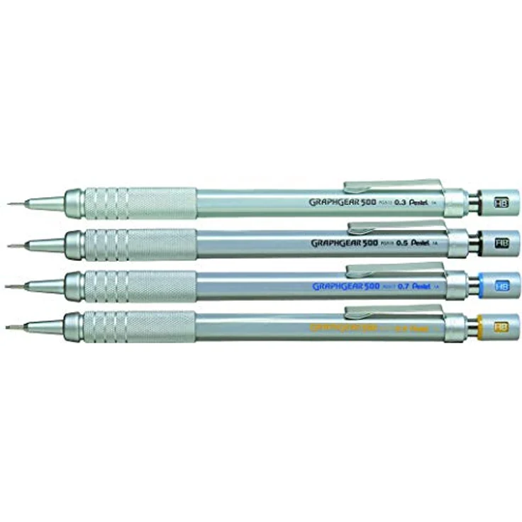 PENTEL Graphgear 500, Druckbleistift 0,3mm mit 4mm starrer Minenführung, silber/braun, Packung mit 12 Stück – Bild 6