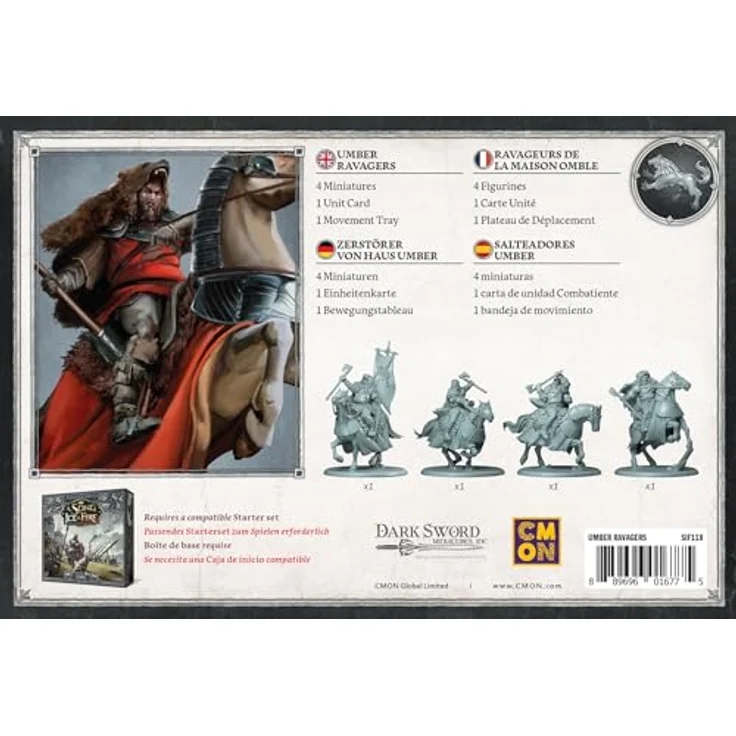 CMON A Song of Ice & Fire - Umber Ravagers, Einheiten-Erweiterung mit 4 Miniaturen und Spielkarten für Stark Starterset – Bild 4
