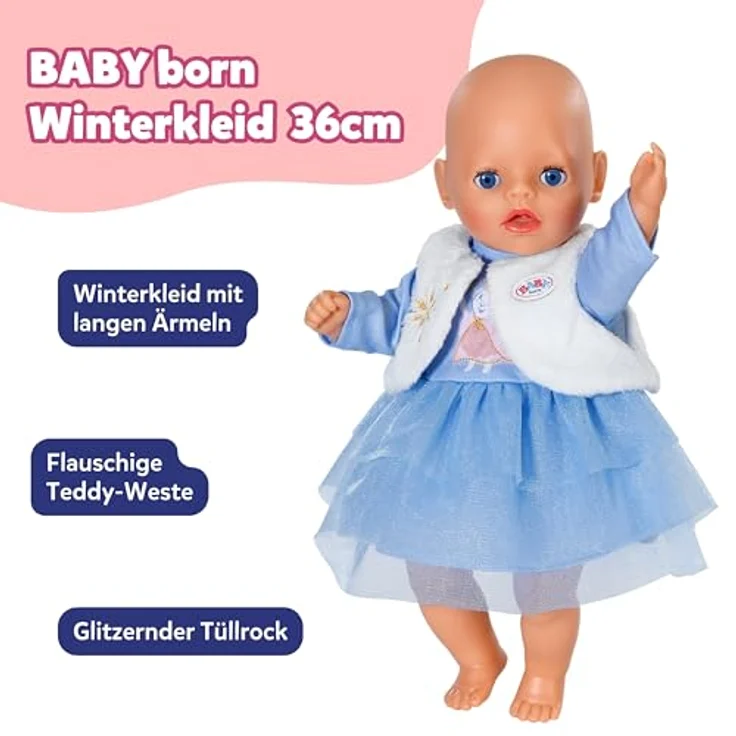 Zapf Creation BABY born Winterkleid 36 cm, Puppenkleidung für die kalte Jahreszeit – Bild 3