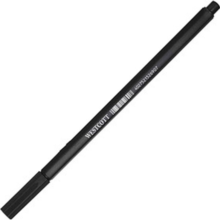 WESTCOTT STORYLINER Fineliner schwarz, 0,4 mm, wasserbasierte Tinte, druckstabile metallgefasste Spitze