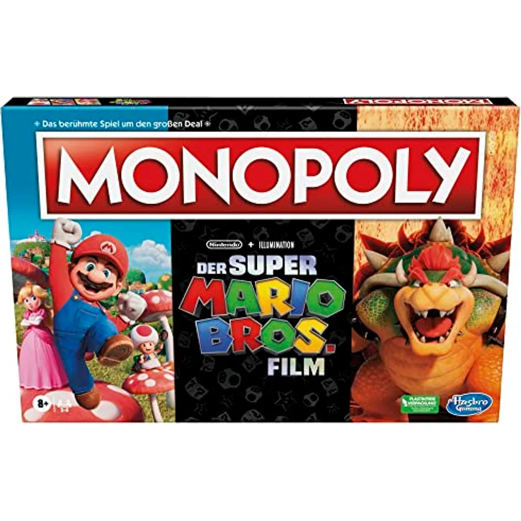 Hasbro Gaming Monopoly Super Mario Bros. Film Edition, Brettspiel für Kinder, enthält Bowser Spielfigur – Bild 1
