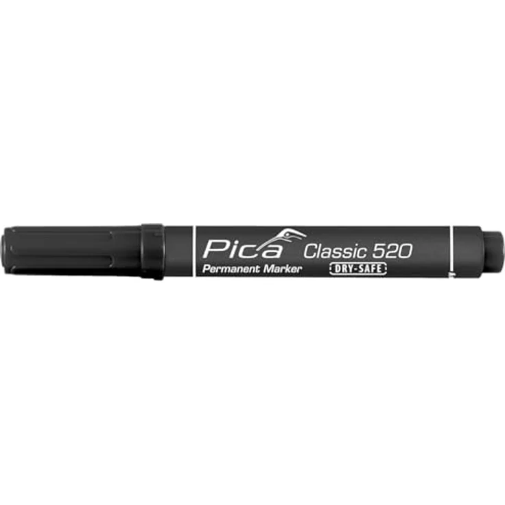 Pica Permanentmarker PICA Classic Permanent Marker, 520/46/SB, Schwarz, Alkoholbasierte Permanent-Tinte, Rundspitze – Bild 1