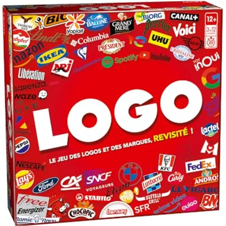 Lansay Logo, Familienspiel mit über 1.500 Fragen zu Marken, für 2-6 Spieler, Mehrfarbig