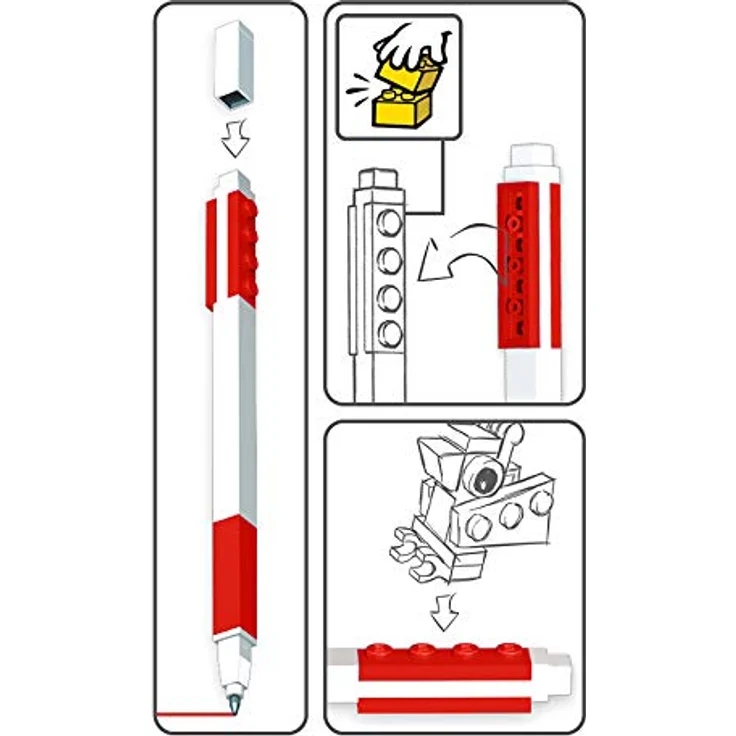 Euromic LEGO Stationery Gel pen 1 pc. RED packed in colour box with mini figurine – Bild 5
