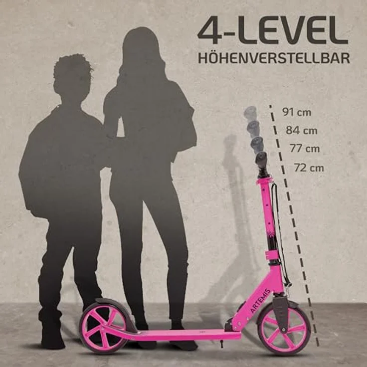 Apollo Artemis Cityroller, klappbar und höhenverstellbar, für Kinder ab 6 Jahren, robuste Bauweise, praktischer Tragegurt – Bild 7