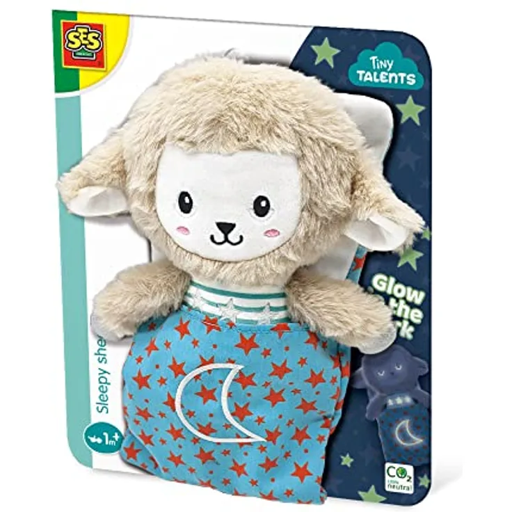 SES 13155 Sleepy Schaf-Glow in The Dark Kuscheltier für die Nacht