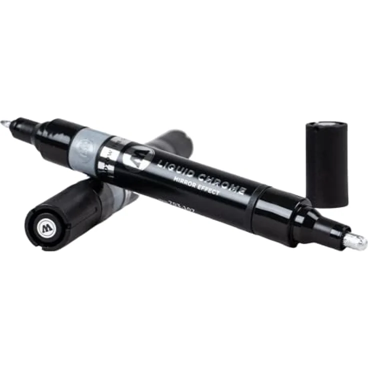 Molotow Flüssiger Chrom-Marker mit zwei Spitzen, Spiegeleffekt, Doppelspitze, 1,5 und 4 mm Federstärke – Bild 2