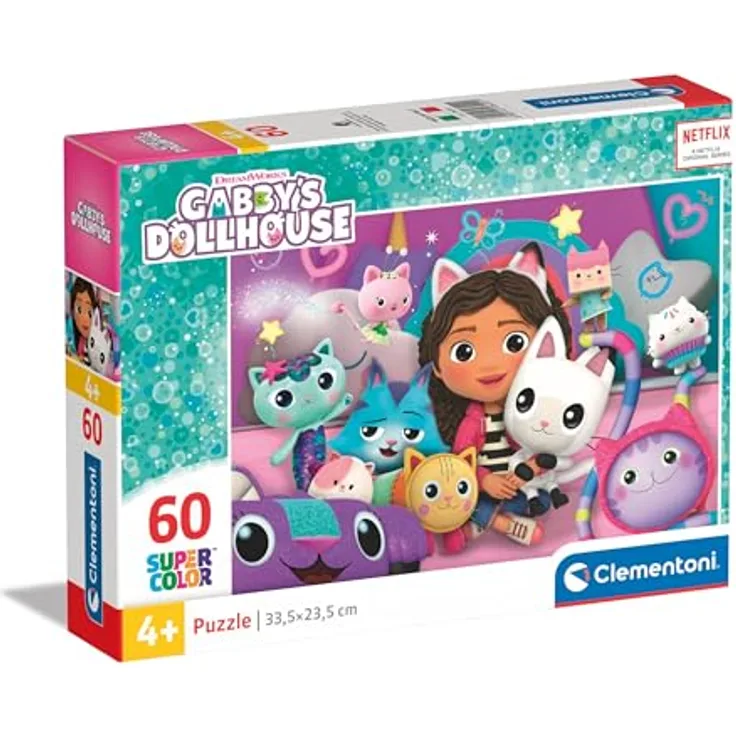 Clementoni Gabby's Dollhouse Kinder Puzzle 60 Maxi Teile, 33,5 x 23,5 cm, für Kinder ab 4 Jahren, umweltfreundlich hergestellt