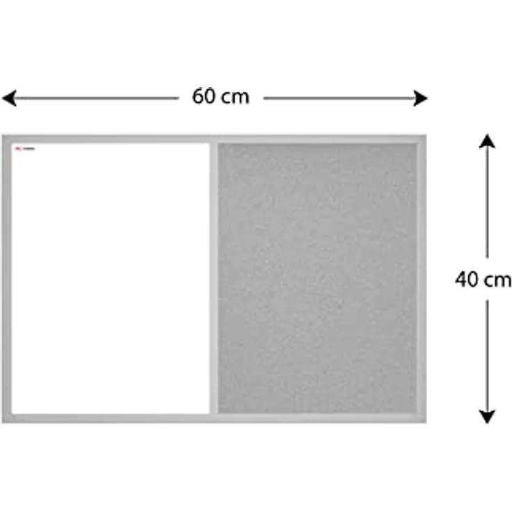 ALLboards Kombitafel, Kork grau / magnetisch weiß, eleganter Holzrahmen grau lackiert, 2-in-1 Maltafel – Bild 3