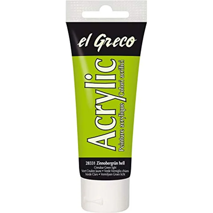 Kreul El Greco Acrylic, 75 ml Tube in zinnobergrün hell, hochpigmentierte glänzende Acrylfarbe für pastose Malerei, buttrig vermalbar – Bild 1