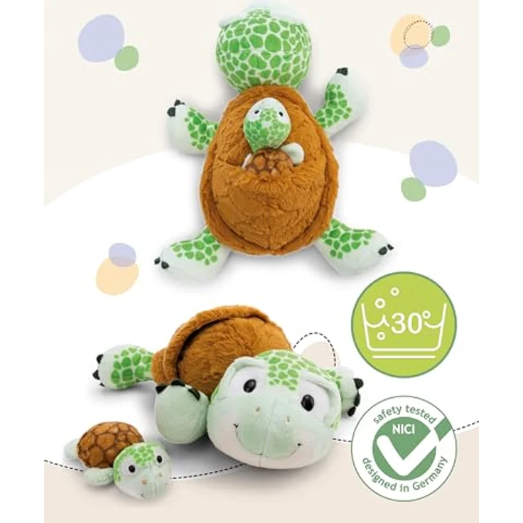 NICI Kuscheltier Schildkröte mit Baby 28cm, grünes Stofftier aus weichem Plüsch, niedliches Plüschtier zum Kuscheln und Spielen, perfekte Geschenkidee für Kinder & Erwachsene | 63070 – Bild 4
