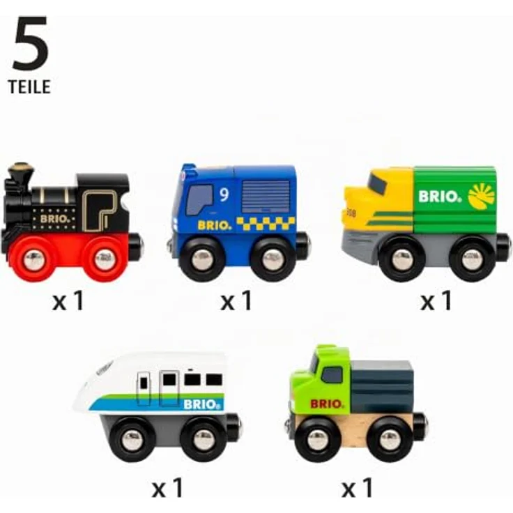 BRIO World 36034 Mini-Züge & -Fahrzeuge, Spielzeugloks, LKW & Autos für Kinder ab 3 Jahren, inklusive Magnetkupplungen, aus FSC-zertifiziertem Buchenholz – Bild 2