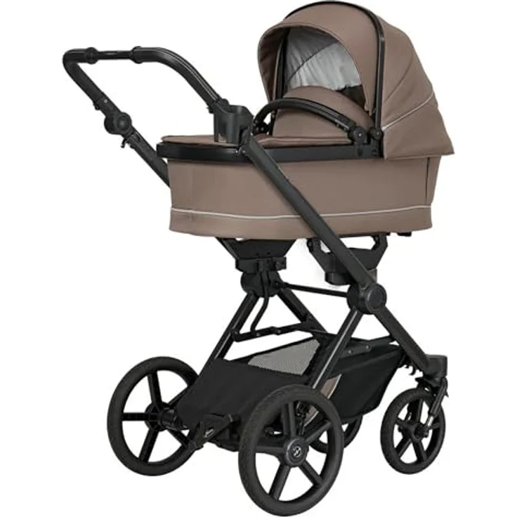 Hartan Kinderwagenset IVY GTR Outdoor, 3-teilig, Cappuccino, mit Federung, 5-Punkte-Gurt, faltbarer Babywanne und kugelgelagerten Rädern, Made in Germany – Bild 4