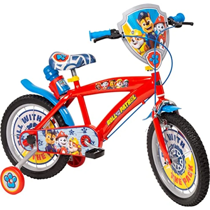 Toimsa Kindervelo Rower dziecięcy 16" mit Aluminiumrahmen, mechanischem Scheibenbremssystem, Paw Patrol-Motiv, rot – Bild 1