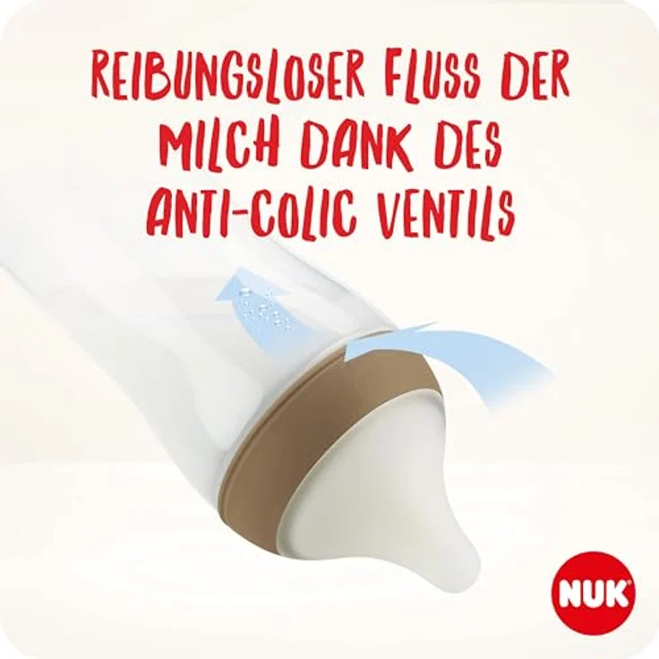 NUK Perfect Match Babyflasche | Ab 3 Monate | Passt sich dem Baby an | Temperature Control | Anti-Colic | 260 ml | BPA-frei | Silikontrinksauger, Medium | Disneys Micky Maus [rot] – Bild 5