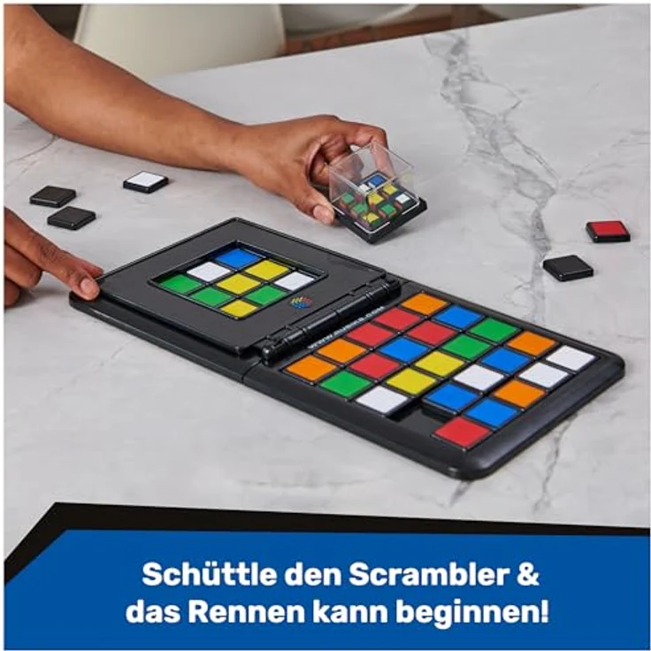 Rubik's Rubik’s Race - das Spiel für 2 Rubiks-Fans ab 7 Jahren, rasantes strategisches Schiebe- und Logikspiel - basierend auf dem klassischen Original Rubik's Cube Farbschema – Bild 3