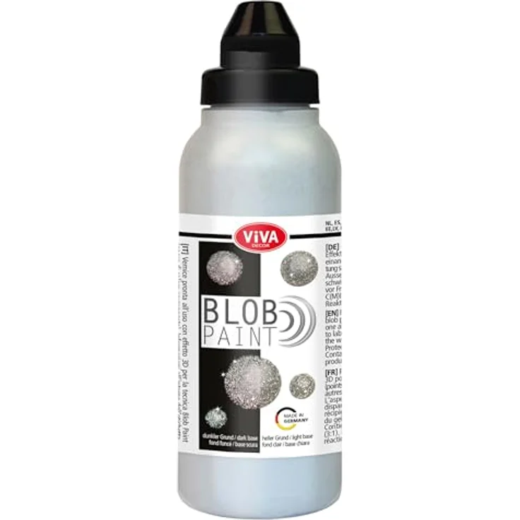 Viva Decor Silber-Glitter Blob Paint, metallische und glitzernde Malfarbe, 280 ml – Bild 1